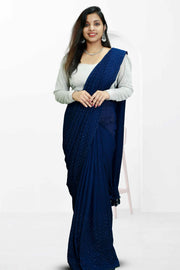 Fancy Vichitra Saree – Stone Work Elegance