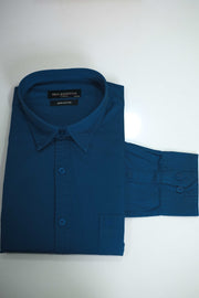 Pan America Solid Spread Collar Long Sleeves Formal Shirt