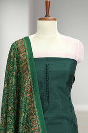 Silk Churidar Material with Button Design