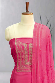 Silk Churidar Material – Golden Thread Work with Sequins