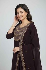 Georgette Churidar Material – Golden Thread Work with Sequins