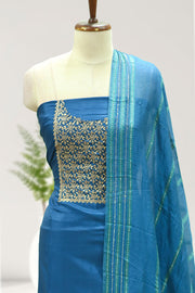 Silk Churidar Material – Golden Thread Work with Sequins