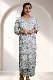 Printed Rayon Kurti Palazzo Set – Effortless Elegance