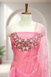 Silk Churidar Material with Embroidery Work