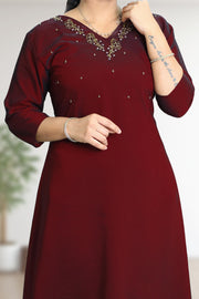 Women Embellished A-line Kurti