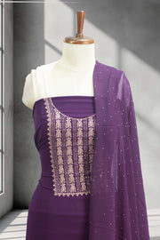 Georgette Churidar Material – Golden Thread Work