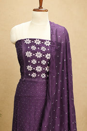Silk Churidar Material – Stone with Mirror Work