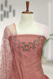 Elegant Silk Churidar Material-Floral Print