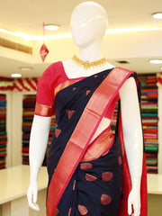 Full Body Bootta Work Saree with Traditional Border and Palla - ✨