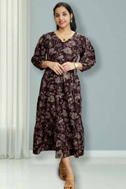 Printed Cotton Feeding Top with V-Neck