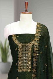 Crunchi Churidar Material with Golden Thread Embroidery