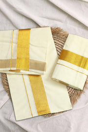 Set Mundu with Golden Kara – Single Set