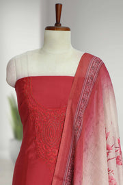 Silk Churidar Material with Embroidery & Stone Work