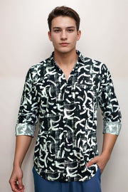 Printed Cotton Linen Casual Shirt