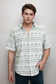 Men’s Casual Twill Cotton Shirt – Printed Design
