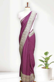 Banarasi Silk Saree with Body Butta & Border Design