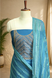Silk Churidar Material – Golden Thread Work with Sequins