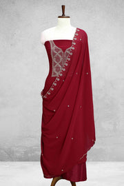 Georgette Churidar Material-Embroidery Thread