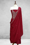 Georgette Churidar Material-Embroidery Thread