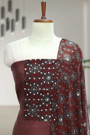 Printed Mirror Work Unstitched Dress Material