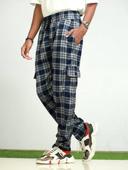 MEN'S CHECKER PLAID TRACK PANTS-399/- [ JOGGER ]