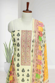 Georgette Churidar Material – Floral Print with Stone & Mirror Work