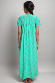 Women’s Printed Cotton Nighty – Babra Pattern