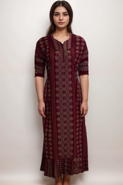 Ajrakh Print Cotton Nighty