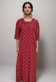Ajrakh Print Cotton Nighty