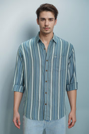 Wolf Full Sleeve Casual Shirt with Stripes