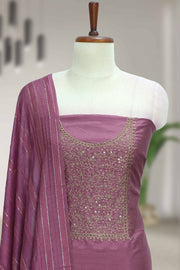 Silk Churidar Material with Golden Embroidery Thread