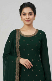 Georgette Churidar Material – Golden Thread Work with Stone