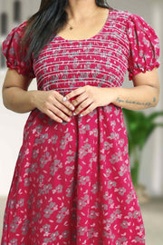 Cotton Night Dress with Printed Design
