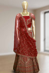 Designer Wedding Lacha – Net with Stone & Sequins Work