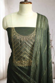 Silk Churidar Material – Golden Thread Work with Sequins