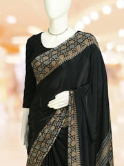 Elegant Georgette Saree with Ajrakh Border - ₹525