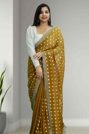 Crush Fabric Fancy Saree – Glitter Edition