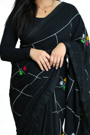 Malcotton Saree – Floral Thread Work