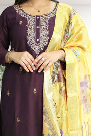 Sparkle Silk Stonework Churidar Set