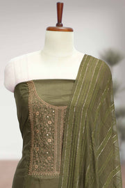 Elegant Silk Churidar Material with Embroidery