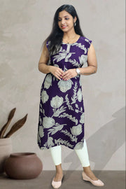 Rayon Printed Round Neck Kurti