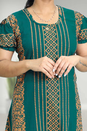 Cotton Night Dress with Floral Print