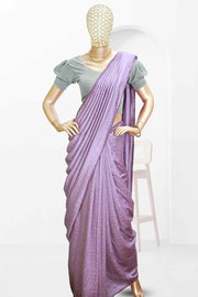 Fancy Vichitra Saree – Silver Glitter Elegance