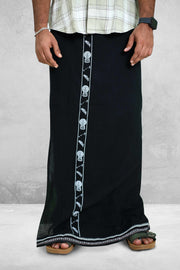 Black Printed Cotton Dhothi