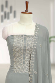 Georgette Churidar Material with Embroidery Thread Work
