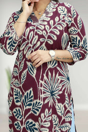 Elegant Floral Cotton Kurti