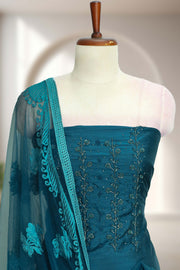 Silk Churidar Material with Beads Work