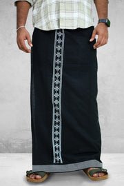 Black Printed Cotton Dhothi
