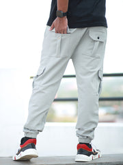 HOG & FOG Ultimate Comfort: Men's Cargo Jogger with RIB, Premium Stitching in Popcorn Fabric - Just 559/- [JOGGER]