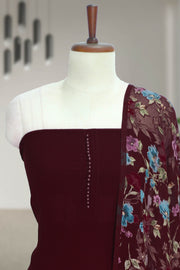 Georgette Churidar Material with Button Work